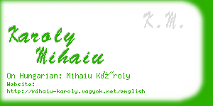 karoly mihaiu business card